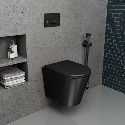 Унитаз подвесной безободковый D&K Venice DT1026025, черный