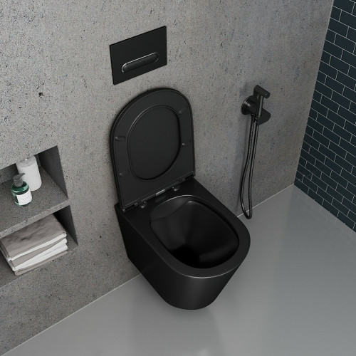 Унитаз подвесной безободковый D&K Venice DT1026025, черный