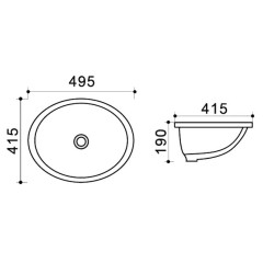 Раковина встраиваемая снизу Azario AZ908-20 