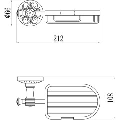 Мыльница решетка настенная S-005832B Savol золото