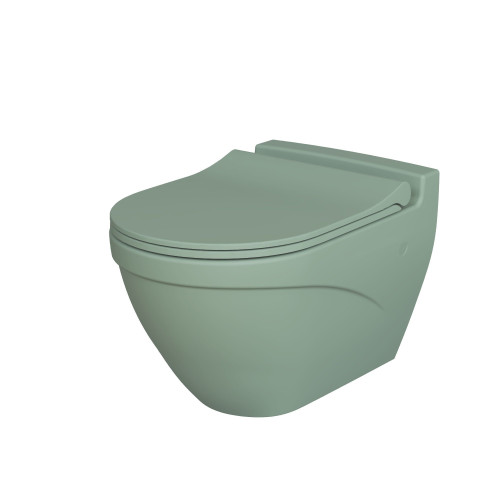Унитаз Nord 133T21001 (535*360*385) МЯТНЫЙ МАТОВЫЙ подвесной с тонкой крышкой