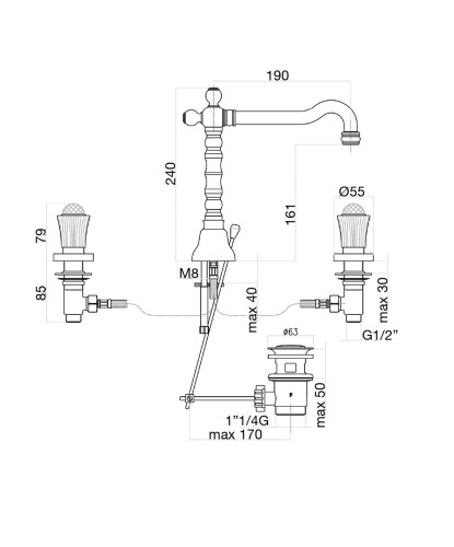 Смеситель для раковины Fiore VENERE SKY (SWAROVSKI®) 13ZZ0637, бронза