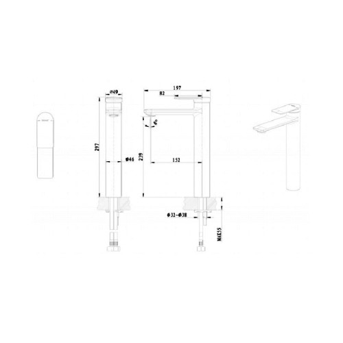 Смеситель для раковины Bravat Eddie высокий, Хром (F1369402CP-A-RUS)