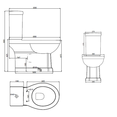 Creo Ceramique TOULON Унитаз-компакт с крышкой микролифт