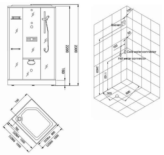 Душевая кабина Eago DZ954 F8