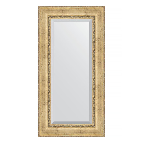 Зеркало настенное с фацетом EVOFORM в багетной раме состаренное серебро с орнаментом, 62х122 см, BY 3506