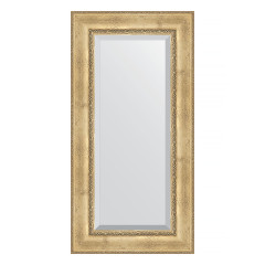 Зеркало настенное с фацетом EVOFORM в багетной раме состаренное серебро с орнаментом, 62х122 см, BY 3506