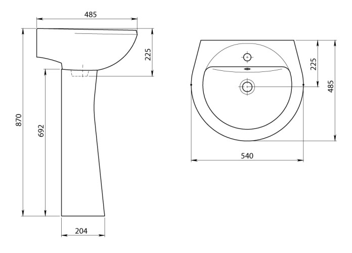 Пьедестал для раковины Santeri Соната белый (1.3601.2.S00.00B.0)