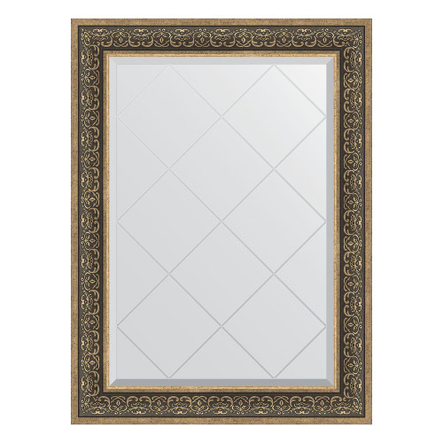 Зеркало настенное с гравировкой EVOFORM в багетной раме вензель серебряный, 79х106 см, BY 4207