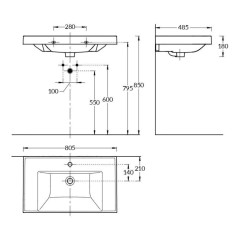 Тумба под раковину подвесная La Fenice Elba TWIN FNC-01-ELB-G-80-2, серо-зеленая
