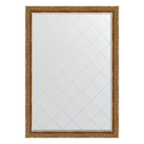 Зеркало настенное с гравировкой EVOFORM в багетной раме вензель бронзовый, 134х189 см, BY 4507