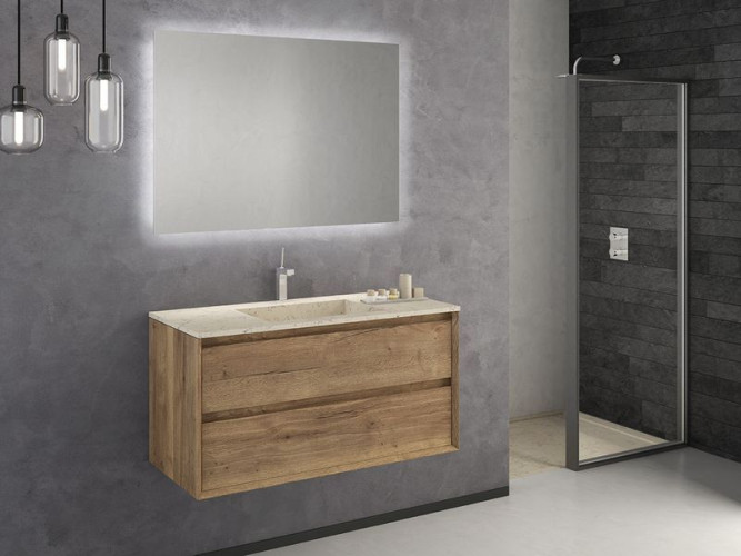 IBX LUXOR, тумба под раковину 100 см, 2 ящика наружных, цвет натуральный