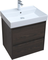 Тумба с раковиной Aquanet Nova Lite 60 дуб черный (2 ящика)