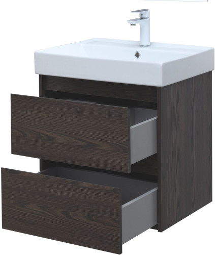 Тумба с раковиной Aquanet Nova Lite 60 дуб черный (2 ящика)