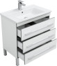 Тумба с раковиной Aquanet Верона N 75 белый (напольная 3 ящика)