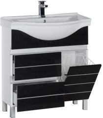 Тумба с раковиной Aquanet Доминика 80 б\к черный