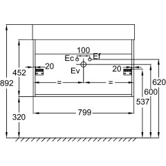 Тумба под раковину Jacob Delafon Vivienne 80 подвесная, Белая глянцевая/Дуб давос натуральный (EB1667-E75-J5)