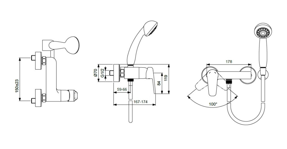 BA266AA VIDIMA BALANCE Смеситель для душа