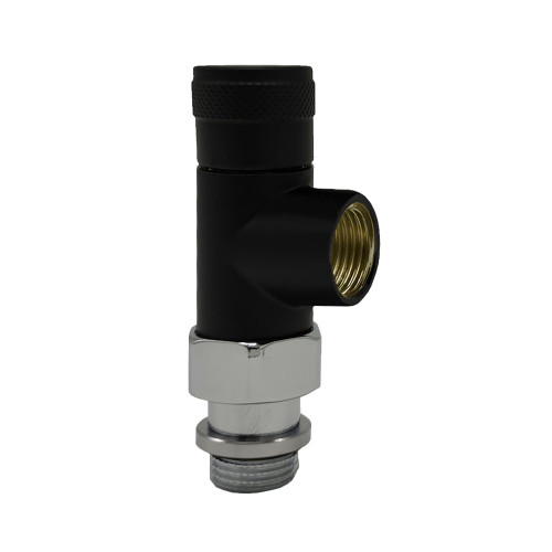 Запорный клапан осевой SR Rubinetterie серия Tondera 1/2", чёрный матовый