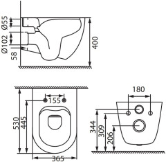 Чаша подвесного унитаза Allen Brau Reality 4.32006.AN антрацит