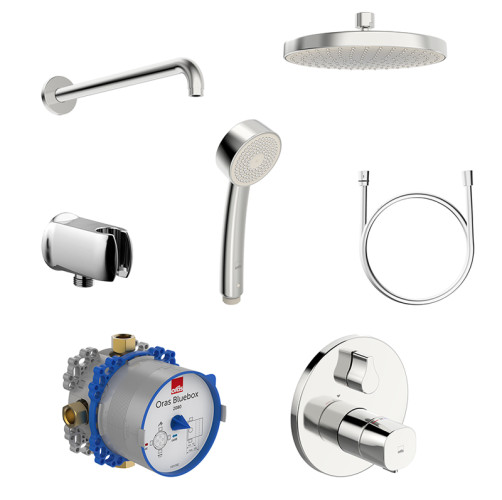 Встраиваемая душевая система с термостатическим смесителем Oras Bluebox Nr 2090