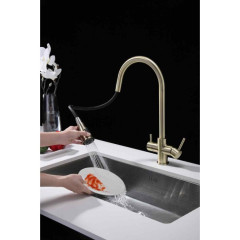 Смеситель для кухни Paulmark Lange, бронза, La214212-BR, Paulmark