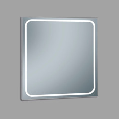 Xpertials EMIN, зеркало 80х80 см, LED свет, вкл/выкл с диммером, антизапотевание, профиль черный матовый