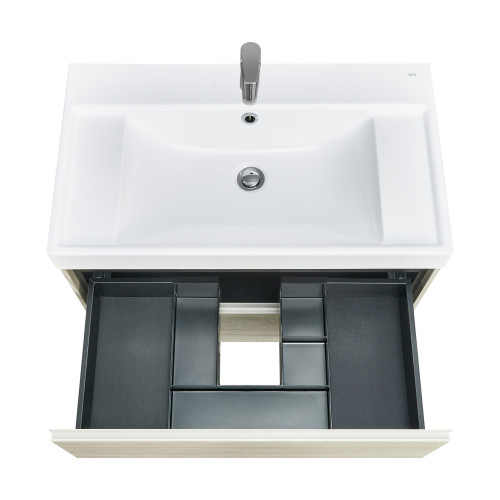 Тумба под раковину Roca Ona 800 подвесная, 2 ящика, светлый дуб (A857630512)