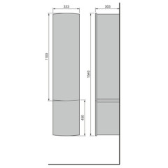 Пенал RAVAL Moon 110 подвесной белый Moo.04.110/P/W (Moo.04.110/P/W)