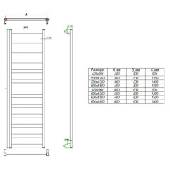 Водяной полотенцесушитель Grota Brezza 63х90