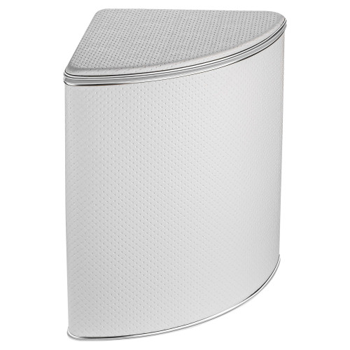 Корзина для белья угловая Geralis PWH-U PUNTO белая, кант хром