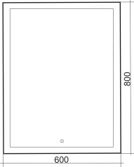 Зеркало AZARIO Гуверт 800х1000 вертикальное c подсветкой и диммером, сенсор выкл (LED-00002354)
