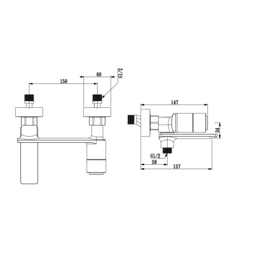 Смеситель для ванны Savol S-601831 хром