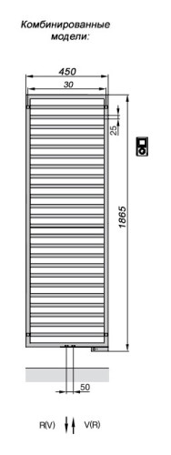 Полотенцесушитель Zehnder Quaro QAM-180-045/ID