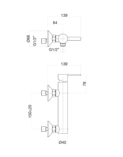 Смеситель для душа Fiore KATANA 77CR7575, хром