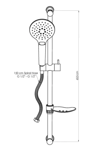Душевой комплект GPD 3-функциональный -покрытие черный DST57-S