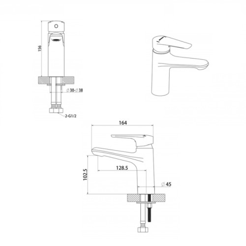 Смеситель для раковины Bravat ARDEN, хром (F1351385CP-RUS)