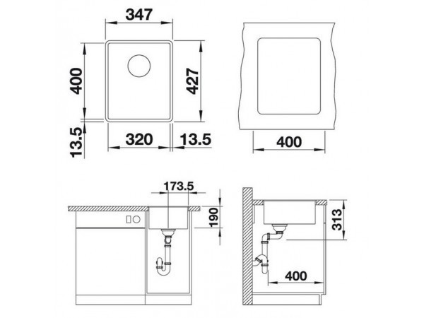 Кухонная мойка Blanco Subline 320-F