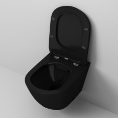 Унитаз Grossman GR-4411BS (560*360*350) ЧЕРНЫЙ подвесной БЕЗОБОДКОВЫЙ с тонкой крышкой