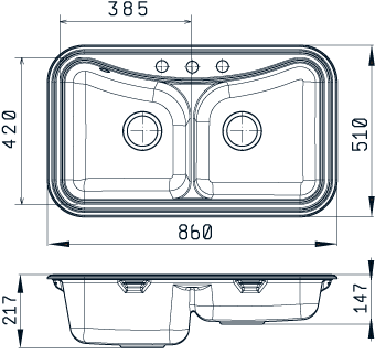 Кухонная мойка Florentina Крит-860 20.115.E0860