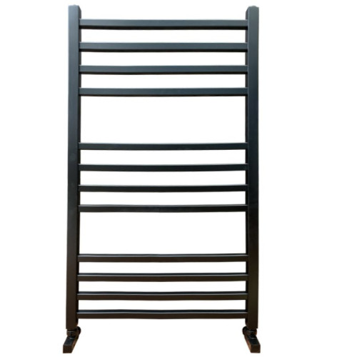 Полотенцесушитель Ника MODERN ЛМ-5 100/50 RAL9005 черный матовый с вентилями (комплект люкс)