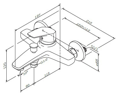 Смеситель для ванны AM PM Gem F9010000