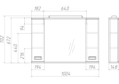 Шкаф-зеркало Cube 100 Эл. Домино