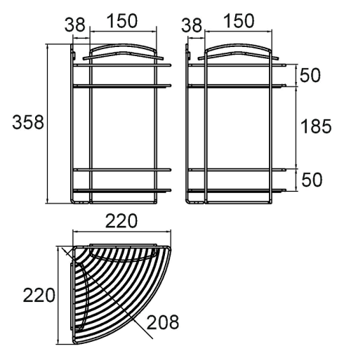 Угловая полка Milardo 209WC20M44