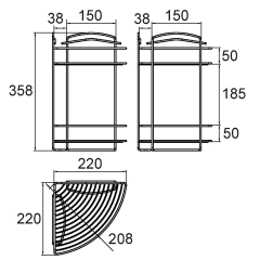 Угловая полка Milardo 209WC20M44
