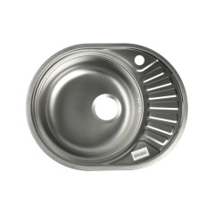 Мойка кухонная врезная 45х57 (с сифоном) левая L-457