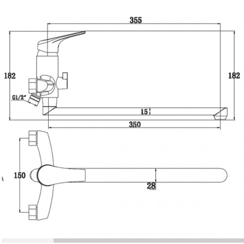 Смеситель для ванны с душем KAISER ECO (00055)