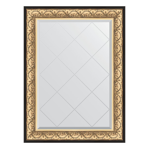Зеркало настенное с гравировкой EVOFORM в багетной раме барокко золото, 80х107 см, BY 4208