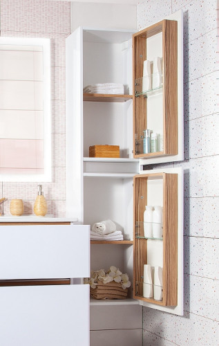 Шкаф пенал Бриклаер Мальта 38 4627125415296 подвесной Белый