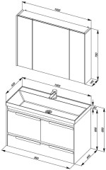 Мебель для ванной Aquanet Тиволи 100 черный